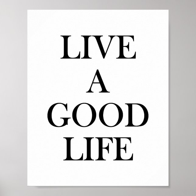 Poster Vivre une bonne vie Inspiration (Devant)