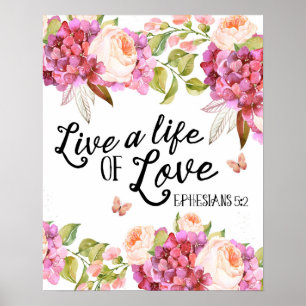 Poster Vivre une vie d'amour Les Éphésiens citent des oeu