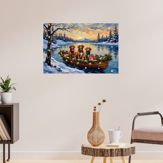 Poster Vizsla Christmas Boat Holiday (Salon 3)