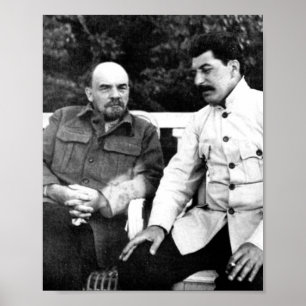 Poster Vladimir Lenin et Joseph Staline