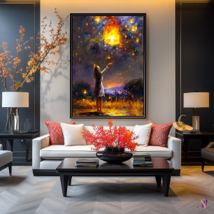 Poster Vœux dans les rêves de lanterne céleste expressive