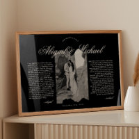 Vœux de mariage écriture moderne noir et blanc ave