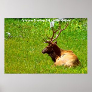 Poster Vœux de Noël Papa Chasseur-Cueilleur