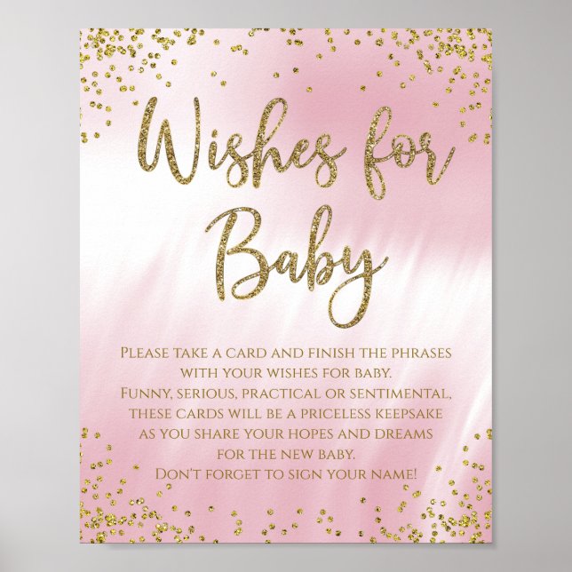 Poster Voeux Pour Baby shower Bébé Jeu (Devant)