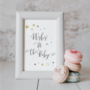 Poster Voeux pour bébé   Baby shower non sexiste