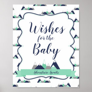 Poster Voeux pour la Baby Sign Mountains douche thématiqu