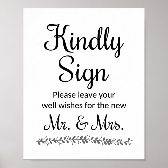 Poster Voeux Pour Nouveau M. Mme Mariage Inscription du l (Devant)