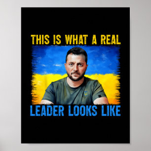 Poster Voici à quoi ressemble un vrai leader Volodymyr Ze