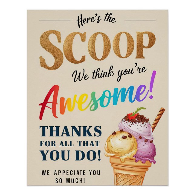 Poster Voici l’affiche Scoop We Think You’re Awesome (Devant)