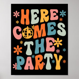Poster Voici La Brigade De Mariée Du Parti Retro Bachelor