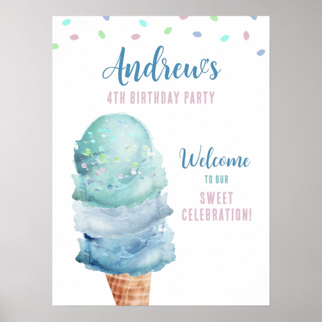 Poster Voici l'affiche de la fête d'anniversaire de la cr (Devant)