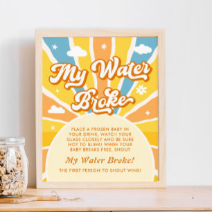 Poster Voici le Baby shower Fils My Water Broke Jeu