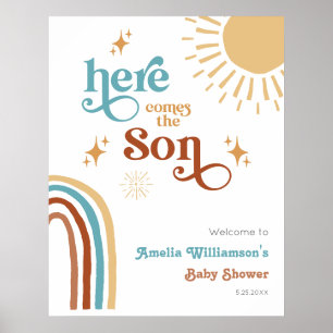 Poster Voici le Baby shower garçon Son Sunshine