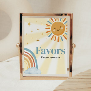 Poster Voici le Baby shower rétro Son Favors
