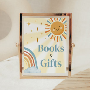 Poster Voici le Baby shower Son Retro Livres & Cadeaux