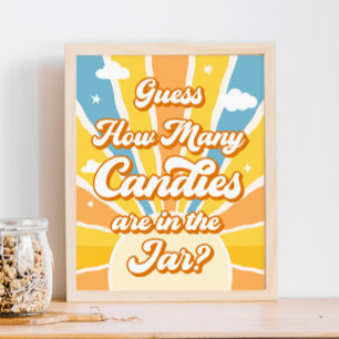 Poster Voici le Baby shower Sun Devinez combien