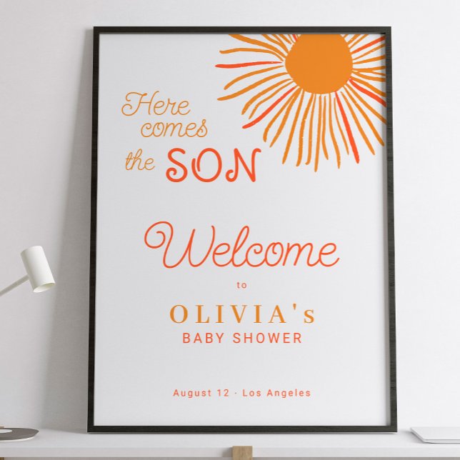 Poster Voici le fils garçon baby shower bienvenue (Créateur téléchargé)