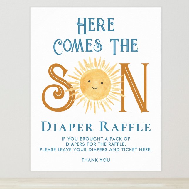 Poster Voici Le Signal Baby shower Fils Déchets Raffle (Créateur téléchargé)