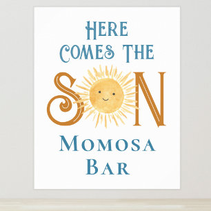 Poster Voici Le Signal De Baby shower Son Momosa Bar