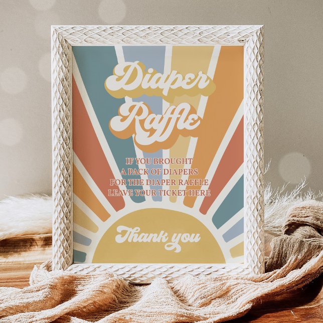 Poster Voici Le Son Baby shower Soleil Déchets Raffle (Créateur téléchargé)