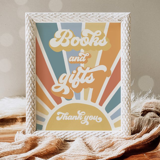 Poster Voici Le Son Sun Baby shower Livres Et Cadeaux (Créateur téléchargé)