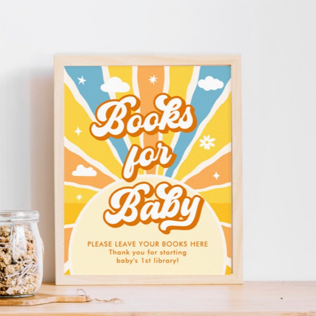 Poster Voici les livres du Baby shower solaire pour bébé (Créateur téléchargé)