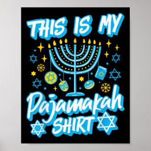 Poster Voici Mon Pajamakah Hanoukka Menorah Bougies Funn