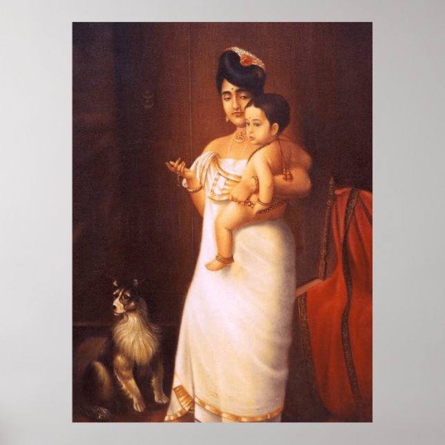 Poster Voici Papa-Raja Ravi Varma peinture (Réplique) (Devant)