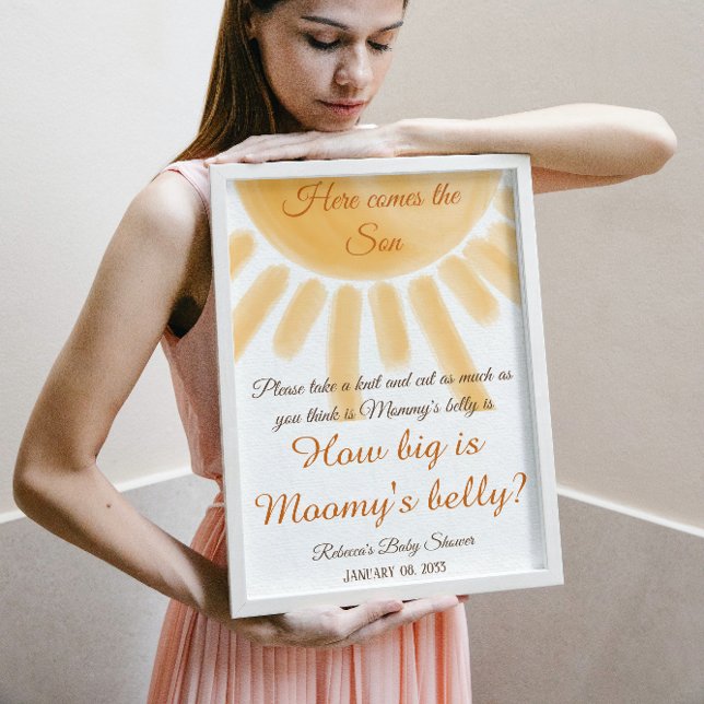 Poster Voici Sunshine Baby shower Devinez Quelle Grande P (Créateur téléchargé)