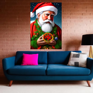 Poster Voici un portrait du Père Noël   Art AI