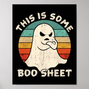 Poster Voici Une Feuille De Boo Éffrayant Horreur Vintage