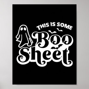Poster Voici une feuille de livre Halloween Ghost Funny p