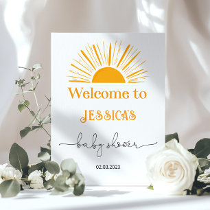 Poster Voici venir le soleil bienvenue à la baby shower