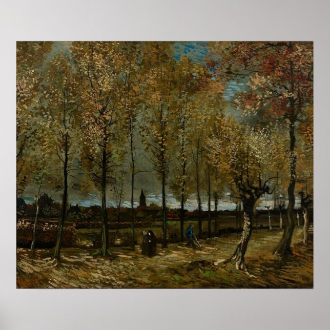 Poster Voie avec peupliers près de Nuenen - Van Gogh - c1 (Devant)