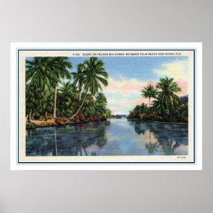 Poster Voie d'eau vintage entre Miami et Palm Beach