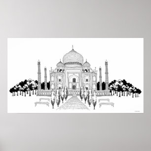 Poster Voie par le Taj Mahal