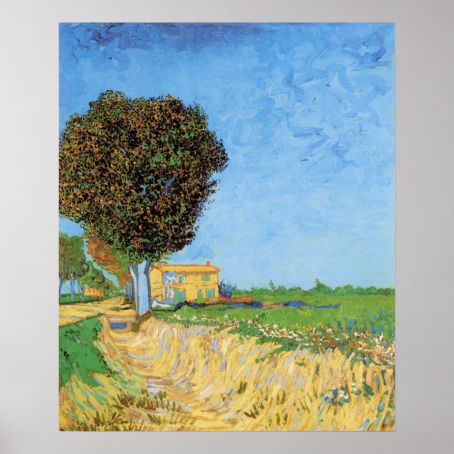 Poster Voie près d'Arles par Vincent van Gogh (Devant)