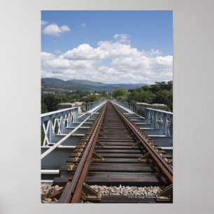 Poster Voies ferroviaires sur le pont d'Eiffel