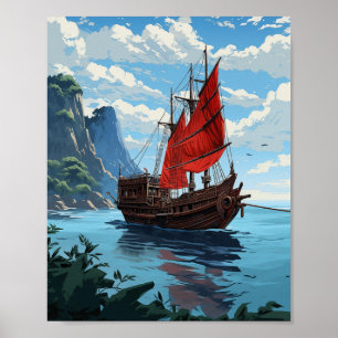 Poster Voile à travers Ha Long Bay