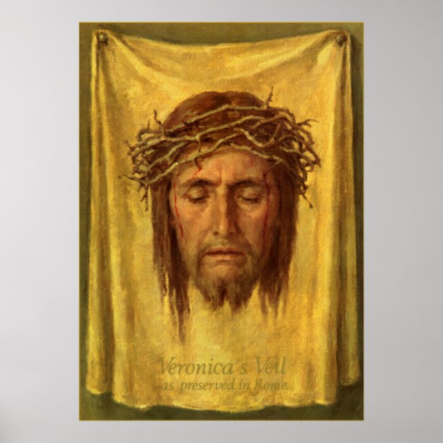 Poster Voile de Veronica Jésus Christ visage, Saint visag (Devant)