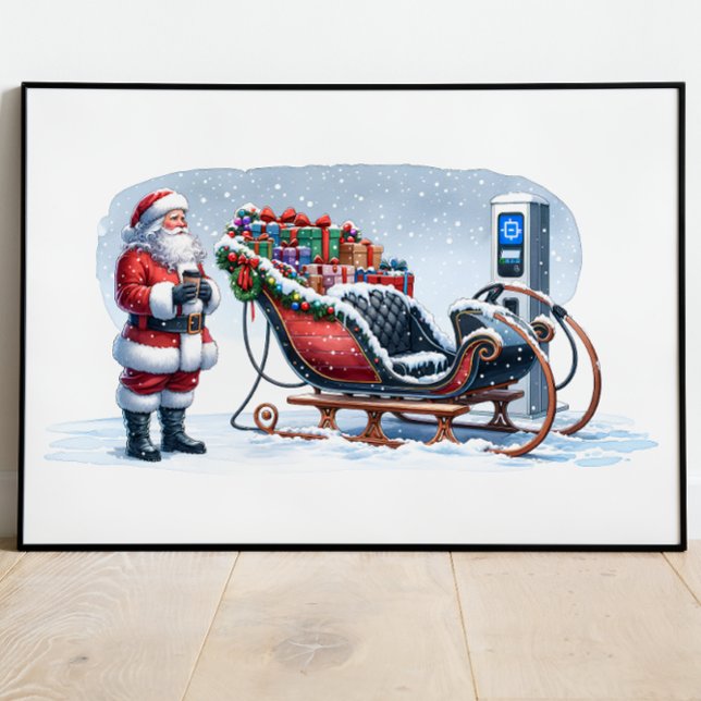 Poster Voile électrique Santa Claus EV (Créateur téléchargé)