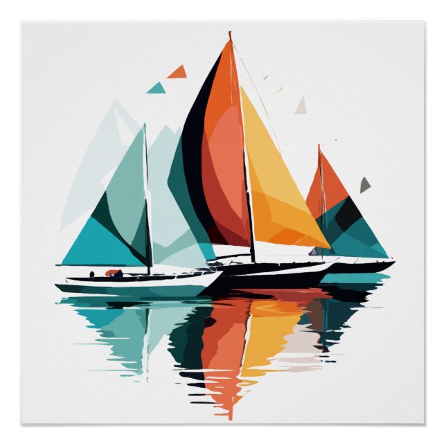 Poster Voile Mer Calme Océan Tranquille Extérieur Aventur (Devant)