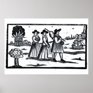 Poster Voile réglée par pèlerins sur la fleur printanière