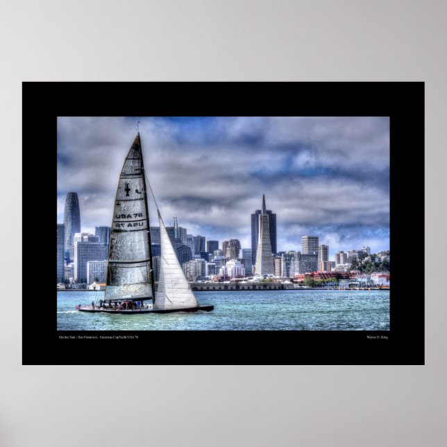 Poster Voile Skyline - San Francisco (Devant)