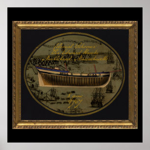 Poster Voilier colonial américain Sir Edward Hawke
