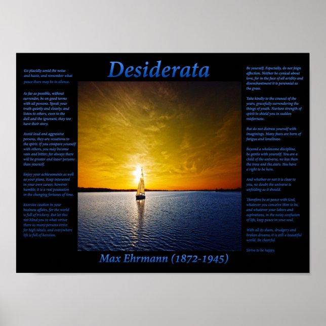 Poster Voilier en bleu (Devant)