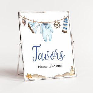 Poster Voilier nautique Ahoy Baby shower Faveurs