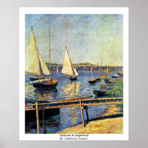Poster Voiliers à Argenteuil par Caillebotte Gustave