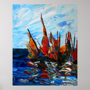 Poster Voiliers au port a bainet 2009