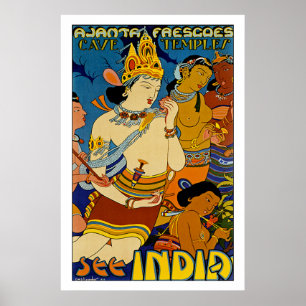 Poster Voir les fresques d'Ajanta de ~ de l'Inde